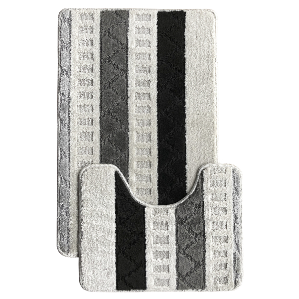 Комплект ковриков L'CADESI MARATHON из полипропилена на латексной основе, 60x100см и 50x60см, Geobox темно-серый